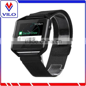Metal Frame Housing With Magnet Lock Milanese Loop Stainless Steel Bracelet Strap Band for Fitbit Blaze Smart Fitness Watch thumbnail-2