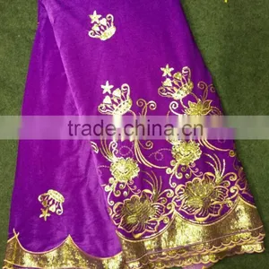 Velvet Lace For Lace Wedding Dressing/African Velvet Lace Fabrics for Wholesale thumbnail-1