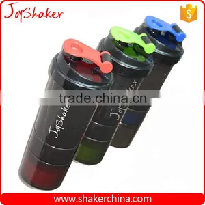 3 in 1 Sports Shake Bottle,BPA Free Plastic Protein Powder Shake Bottles With Storage Compartment / Pill Box thumbnail-1
