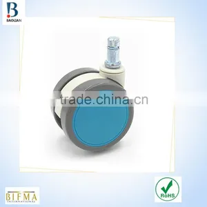 China BL Fashion Cheap 64mm Blue Grip Ring Stem TPR Furniture Appliance Swivel Caster Wheels thumbnail-1