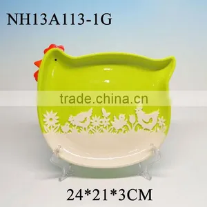7"ceramic Plate Easter Crafts With Flower Pattern thumbnail-2