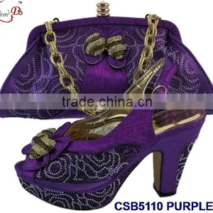 CSB5110 2016 Newest Design Woman Hot Selling Shoes With Matching Bags Crystal Cluth Factory Price Shoes Whole Sale Price thumbnail-5