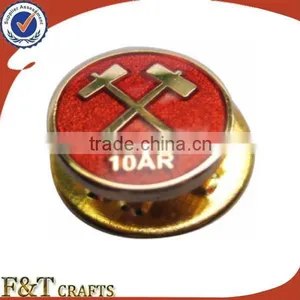 Red Background Axe Metal Imitation Enamel Badge thumbnail-1