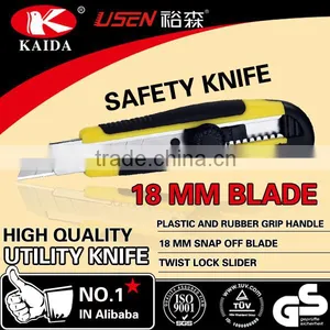 Stationery 9mm Snap Off Blade Plastic With Rubber Grip Handle Utility Knife thumbnail-4