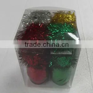 HOT SALE 12PCS Gold/ Silver/ Red/ Green Glitter Pom Pom Ball Gift Ribbon Bows Pack thumbnail-1