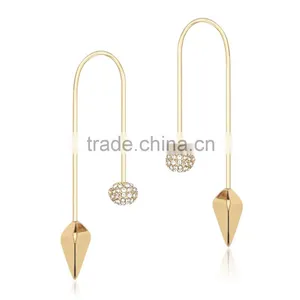 Kingman Shiny Gold Making Self Piercing Tragus Earrings thumbnail-1