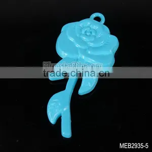 New Fashion Design Blue Rose Painting Pendant for Necklace and Bracelet thumbnail-1