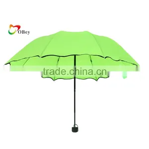 Men Women 3 Folding Windproof Anti UV Rain/Sun Umbrella thumbnail-2