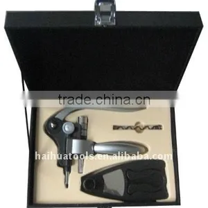 Rabbit Corkscrew Set in Leather Wine Box thumbnail-1