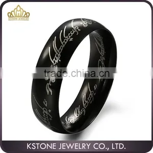KSTONE 316L Stainless Steel Engraving Black Ring Lord of the Rings Ring thumbnail-1