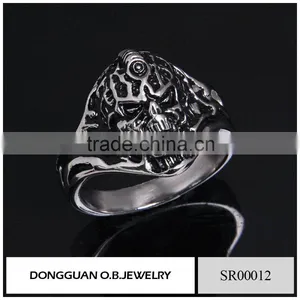 2016 Fashion New Style Skull Ring Wholesale Steel Jewelry Ring thumbnail-1