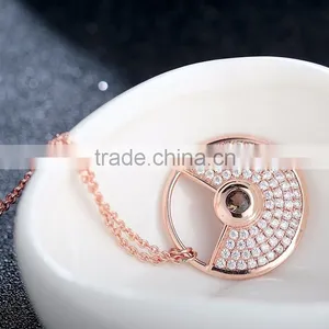 925 Sterling Silver 18k Gold Plated Necklace Jewelry Wholesale Jewelry SNO030R thumbnail-5