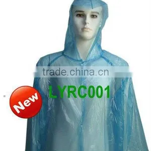 Disposable Blue Waterproof Plastic Raincoat thumbnail-1