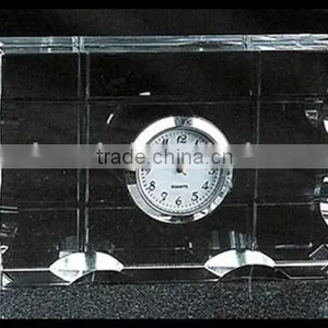 2016 Crystal Glass Block Shape Crystal Clock thumbnail-1
