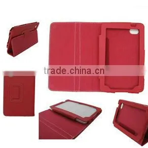 Fashion Leather Case With Stand for Samsung Galaxy Tab P1000 Red thumbnail-1