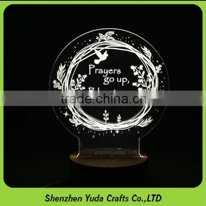 Decorative USB Night Light Custom Logo Engraved Acrylic Lamps thumbnail-4