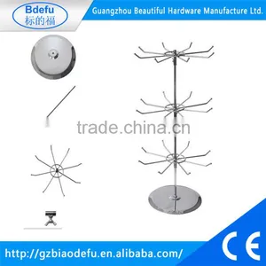 Chrome Plating Rotating 3 Tier Jewelry Display - Windmill Rack thumbnail-1