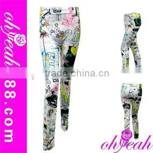 Top Brands Elastic Ladies Tattoo Leggings thumbnail-1