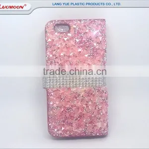 Floating Diamond Bling Leather Flip Wallet Phone Case for Iphone 6 7 Plus thumbnail-4