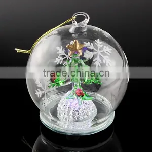Christmas Glass Inside Painting Ball Xmas Ball ,clear Glass Christmas Ball With LED Light thumbnail-3