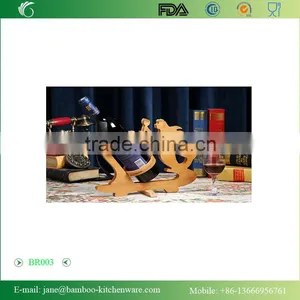 Bamboo Wine Rack Red Wine Holder Single Bottle Holder Mermaid thumbnail-4