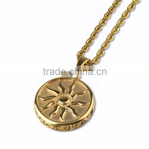 Newest Gold Plated Stainless Steel Sun Shape Pendant thumbnail-2
