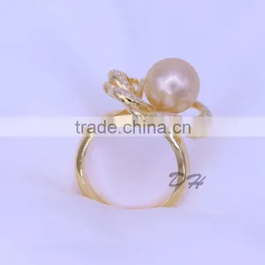 AAA Round Gold Pearl Ring, Pearl Ring Finger, Cheap Pearl Ring thumbnail-4
