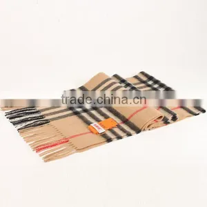 Wool Checked Female Tassels Winter Scarf thumbnail-2