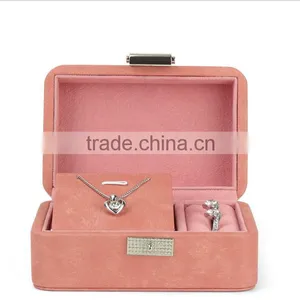 Chinese Factories Wholesale Custom High-grade PU Leather Jewelry Box, Pink Gift Box thumbnail-1