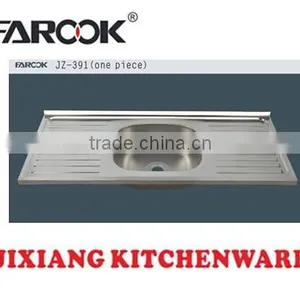 120x50cm Single Bowl Double Tray Stainless Steel Kitchen Sink thumbnail-1