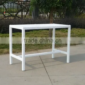 New Product White Rectangle Garden Rattan Bar Table thumbnail-3