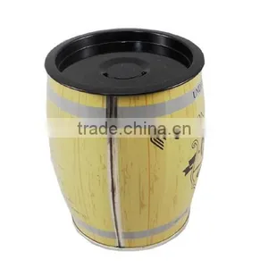 Small Round Bucket Shape Tea Coffee Tin Caddy thumbnail-1