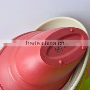 Small Colored Plant Fiber Ship Shape Plastic Planter With Saucer thumbnail-2