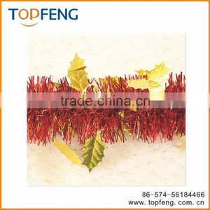 Christmas Tinsel With Leaves/stage Decoration for Festival/christmas Wired Tinsel Garland thumbnail-2