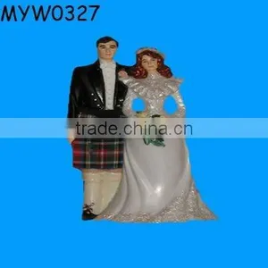 Ceramic Wedding Ribbon CakeTopper thumbnail-1