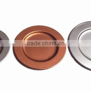 Low Price Copper Silver Charger Plate for Wedding Christmas, Silver Copper Charger Platters for Decoration thumbnail-1
