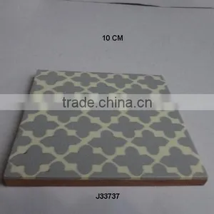 Grey and White Colour Resin Cut Work Coaster Available in Other Patterns and Colours thumbnail-1