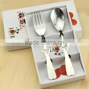Hollow Heart-shaped Fork and Spoon Handle Wedding Gift Set thumbnail-1
