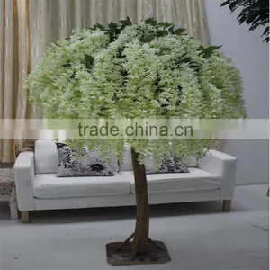 SJ201710039 China Manufacturer Artificial White Table Pudding Flower Blossom Tree for Wedding thumbnail-1