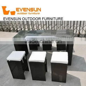 China EVENSUN Manufacturer Outdoor Furniture Rattan Wicker Garden Bar Stools thumbnail-1