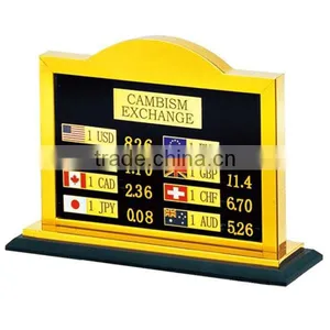 Hotel Foreign Currency Exchange Table Sign Stand/ Stainless Steel Frame Display Sign/ Table Top Sign Holder With Metal Base P-55 thumbnail-1