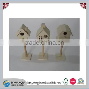 Wild Bird Nest Box Natural Stick Roof Bird House Garden Accessory thumbnail-1