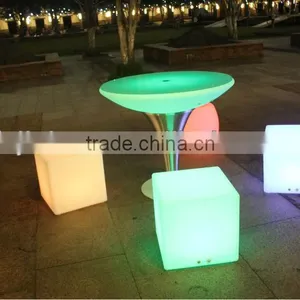 Magic Rechargeable Green Plastic Shell Colorful LED Round Table thumbnail-1