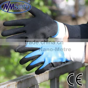 NMSAFETY Double Coated Nitrile Gloves Sandy Work Safety Gloves Anti-slip thumbnail-1