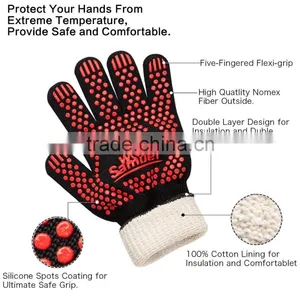 Non-Slip Kitchen Oven Mitts Heat Proof Gloves, Insulated Potholder for Cooking, Baking, Barbecue thumbnail-5