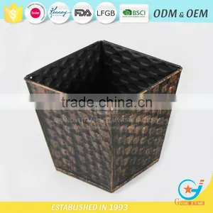 Galvanized Garden Wrought Iron Outdoor Planters Coated Zinc Flower Pot thumbnail-2