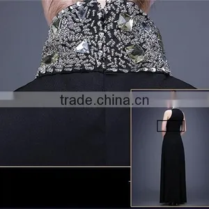 New Summer Formal Evening Elegant Sexy Long Slim Women Black Halter Dress thumbnail-4