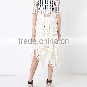 New Style Girls Fashion Cutting High Neck Blouse Wholesale OEM Service thumbnail-1