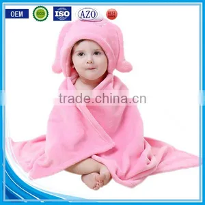 China Wholesale Supplier Velour Embroidered Organic Cotton Towel Hooded Baby Bath Towel thumbnail-3