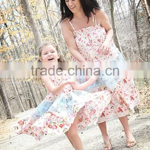 2017 Printed Matching Mother Daughter Clothes Plus Size Maxi Dress thumbnail-1
